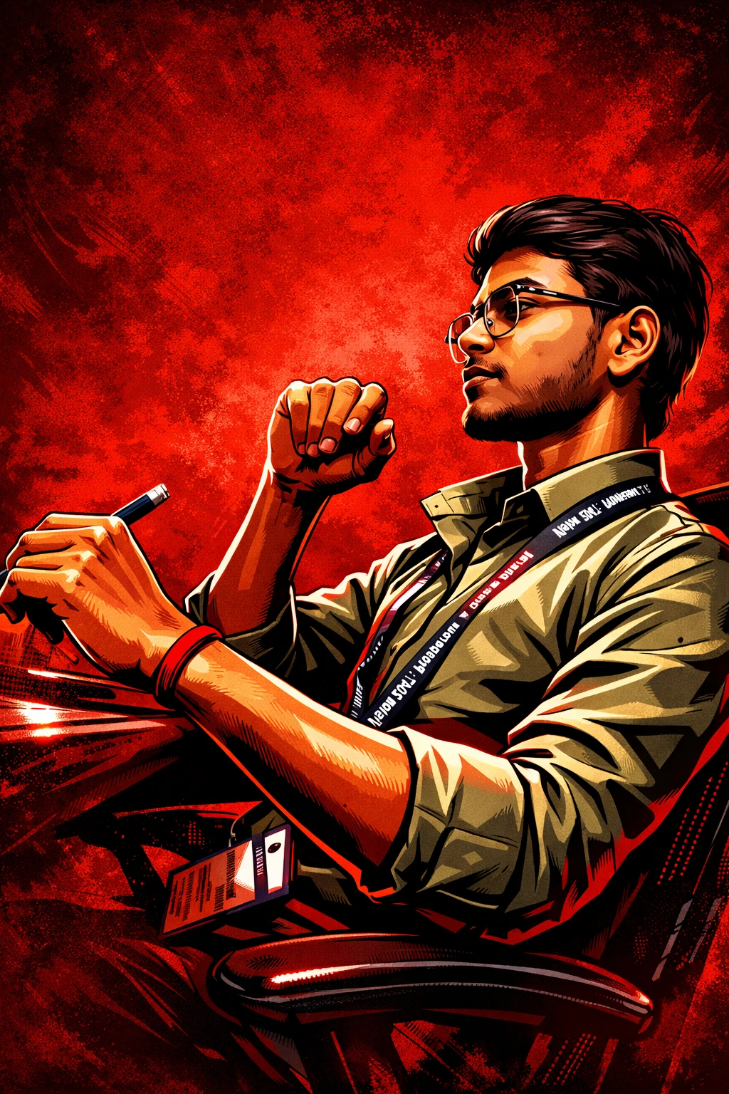 bold comic book shading cinematic portrait, cinematic red gangster illustration high contrast